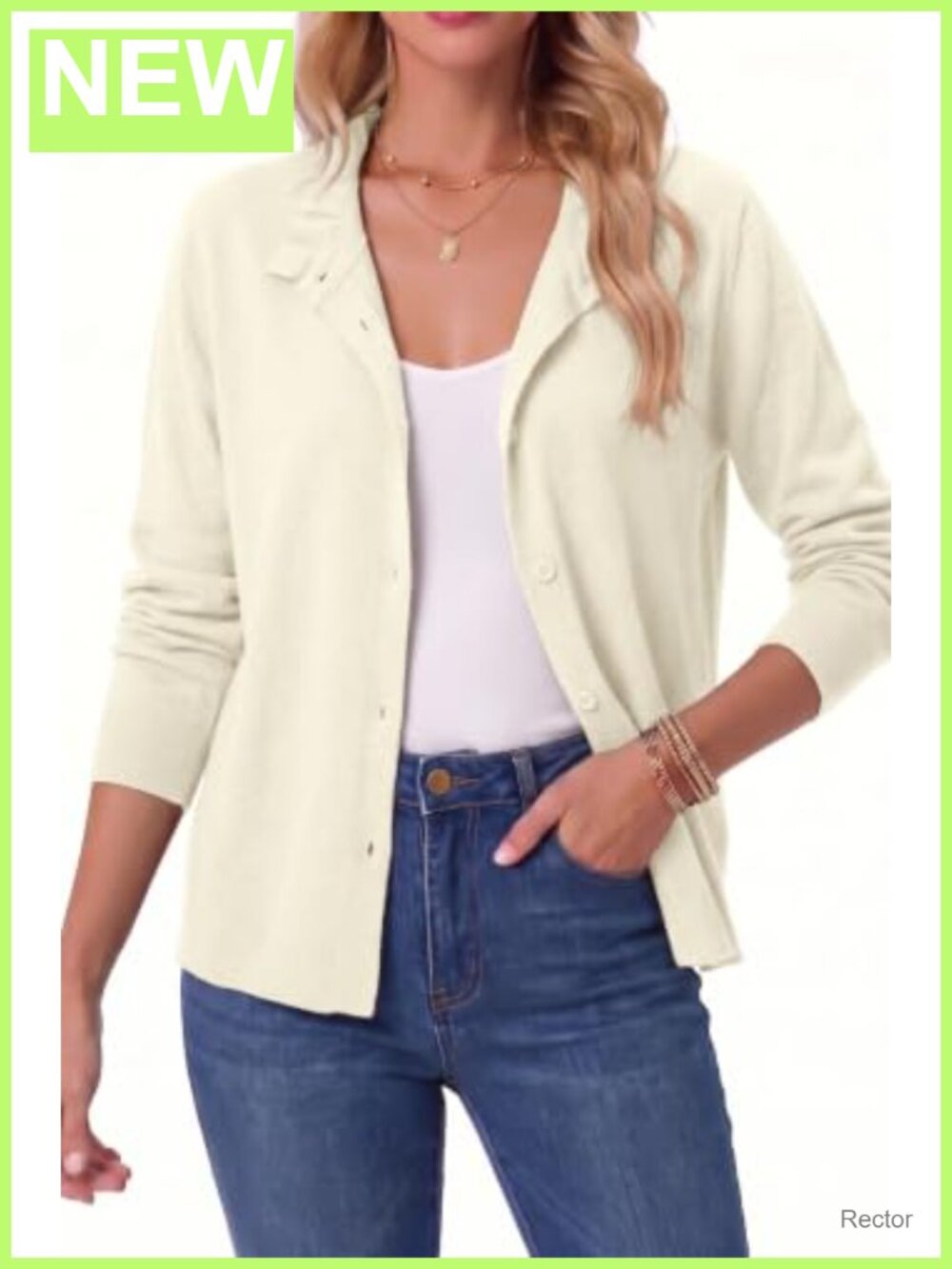 Dokotoo Lightweight Ruffle Trim Button-Down Cardigan Sweater